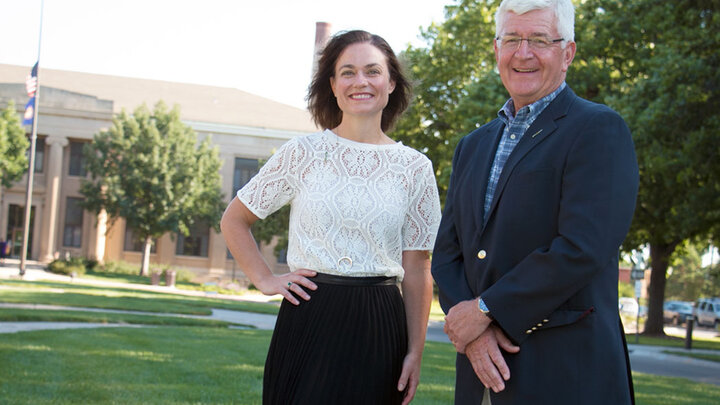 CYFS project manager Amanda Witte and Rural Futures Institute director Chuck Schroeder. The institute is funding a new project that trains rural Nebraska school personnel to facilitate TAPP, a family-school partnership model.