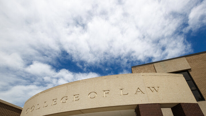 Exterior shot of McCollum Hall,  College of Law Building,