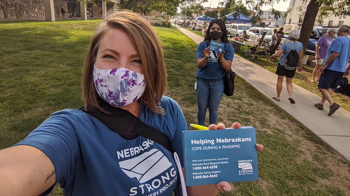 Outreach workers for the Nebraska Strong Recovery Project distribute resources to help Nebraskans dealing with the COVID-19 pandemic.