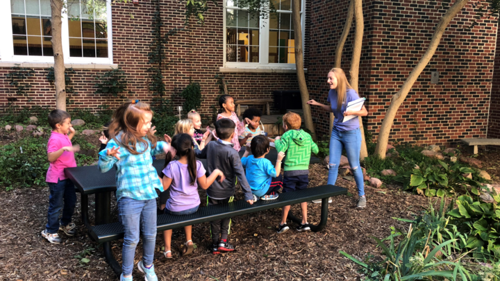 Alex Otto, a Nebraska Honors student, leads a Wildlife of Nebraska Club at Prescott Elementary.