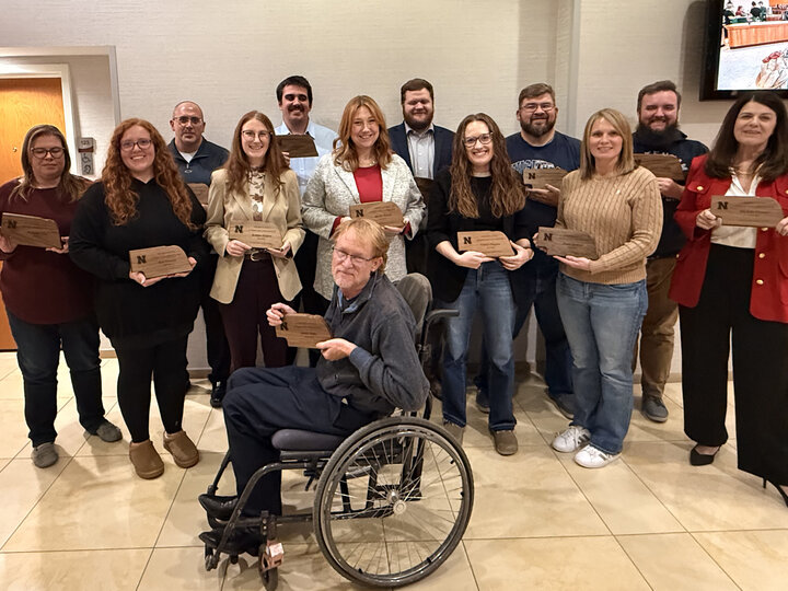 Fifteen rural Nebraska attorneys recently completed the University of Nebraska College of Law’s Children’s Justice Attorney Education Fellowship program. The attorneys include (back row, from left): Mark Moore, Jacob Meyer, Remington Slama, Timothy Matas and Jason Sanford; (second row, from left) Bethany Allen, Kali Pearson, Kaitlyn Oeltjen, Alyssa Slama, Emilee Higgins, Tonia Soukup and Rhonda Flower; (front) James Drake. Not pictured are Kasey Hahn and Andrew Hanquist.